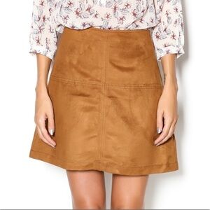 Sanctuary Faux suede brown tan mini skirt size extra small